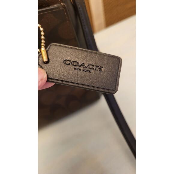 COACH Monogram Signature Brown and Black Bag Purse Satchel L1822-F39747 Women - Picture 13 of 16